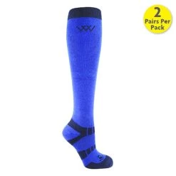 Woof Wear Long Bamboo Riding Socks – Electric Blue/Navy