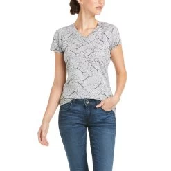 Ariat Ladies Snaffle T-Shirt β Light Heather Grey