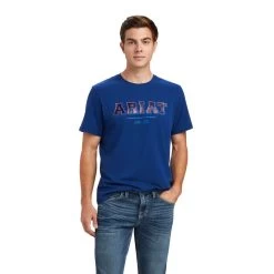 Ariat Mens Varsity T-Shirt β Estate Blue