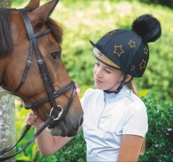 Shires Diamante Star Hat Cover – Black