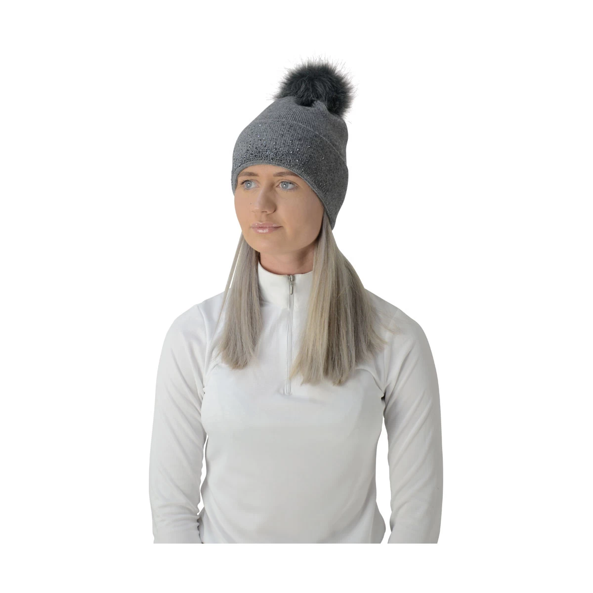 Hy Equestrian Alaska Diamante Bobble Hat - Image 6