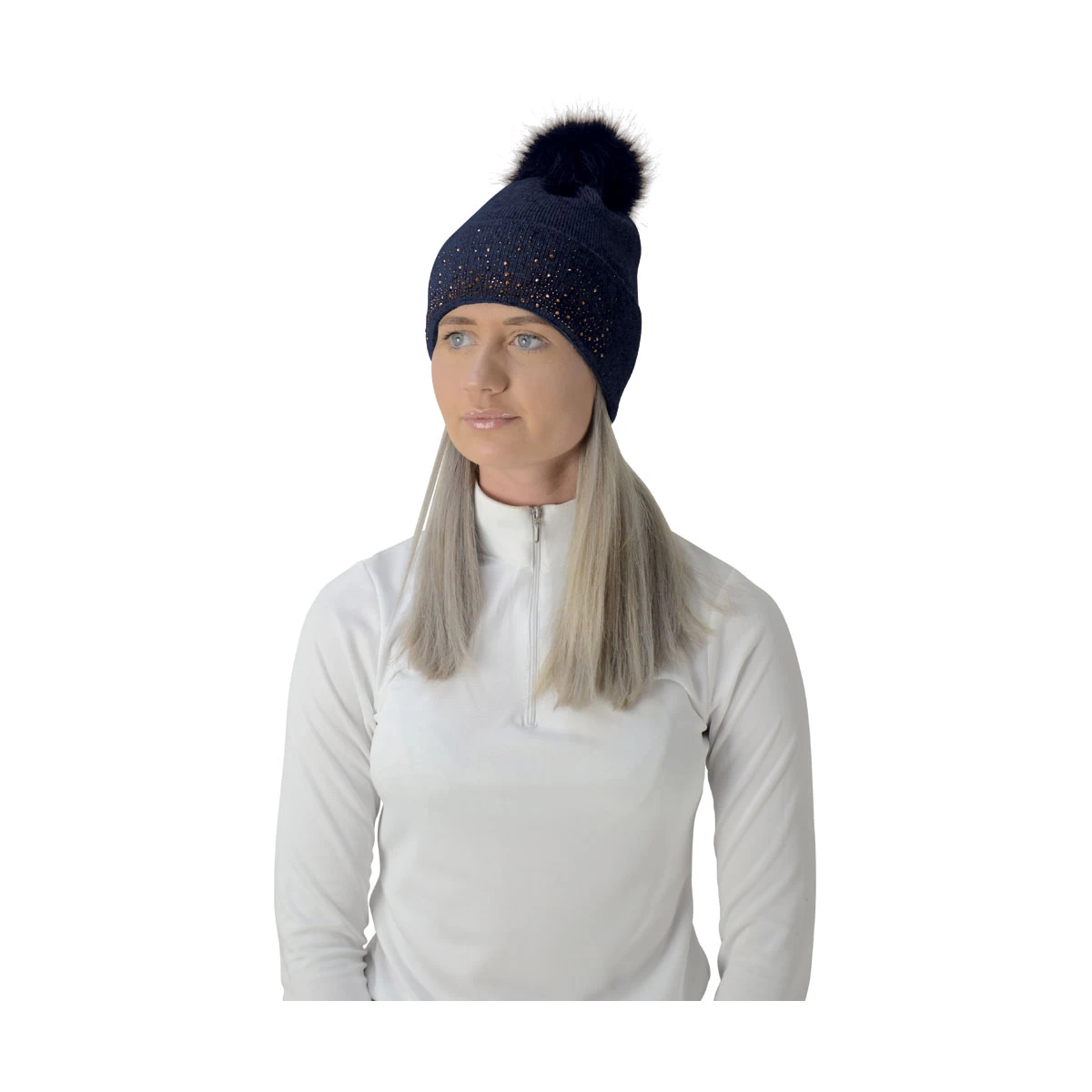 Hy Equestrian Alaska Diamante Bobble Hat - Image 4