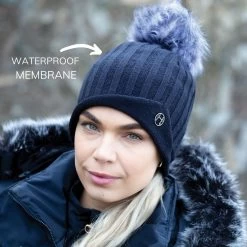 Equetech Prestwick Waterproof Pom Pom Knit Hat – Navy