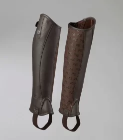 Premier Equine Actio Leather Half Chaps – Brown