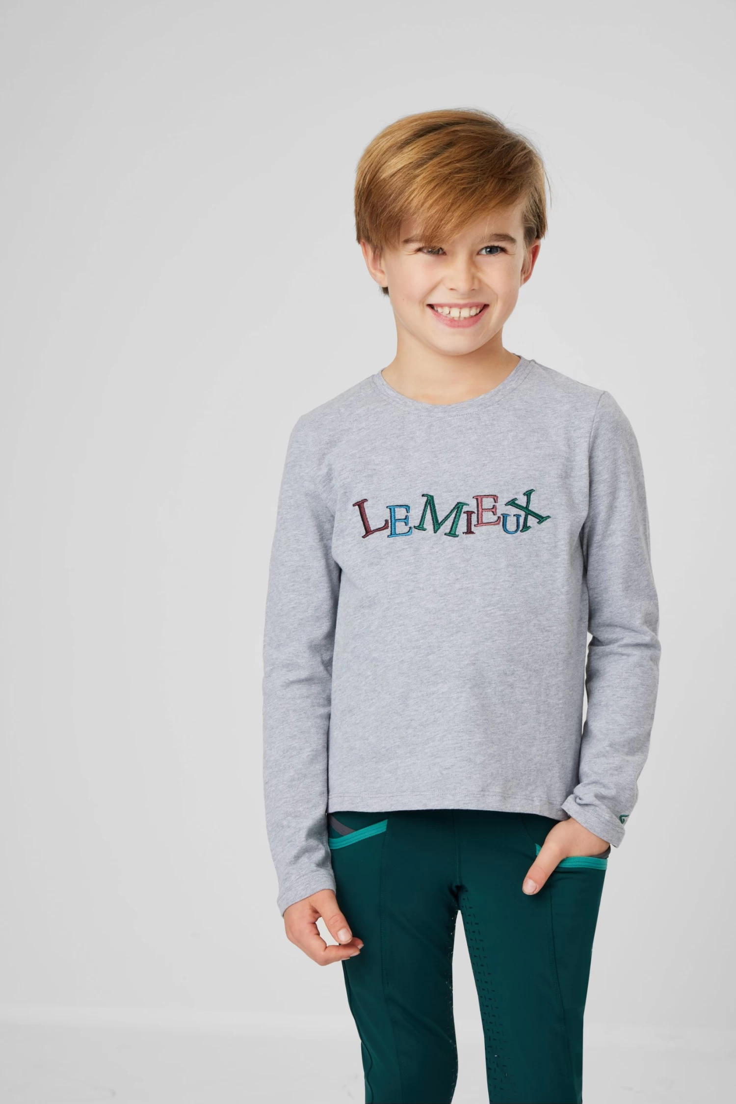 LeMieux Mini Jamie Long Sleeve Top – Grey - Image 3