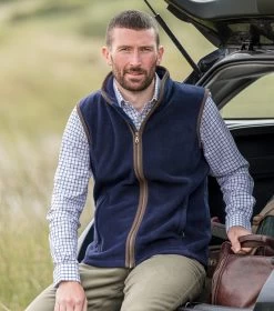 Hoggs Of Fife Menβs Stenton Technical Fleece Gilet β Navy