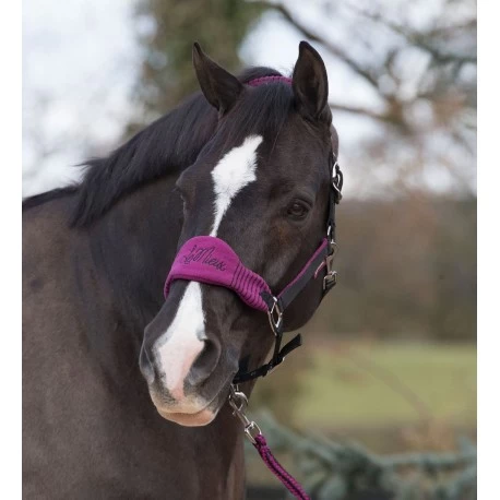 LeMieux Vogue Fleece Headcollar & Leadrope – Plum/Black