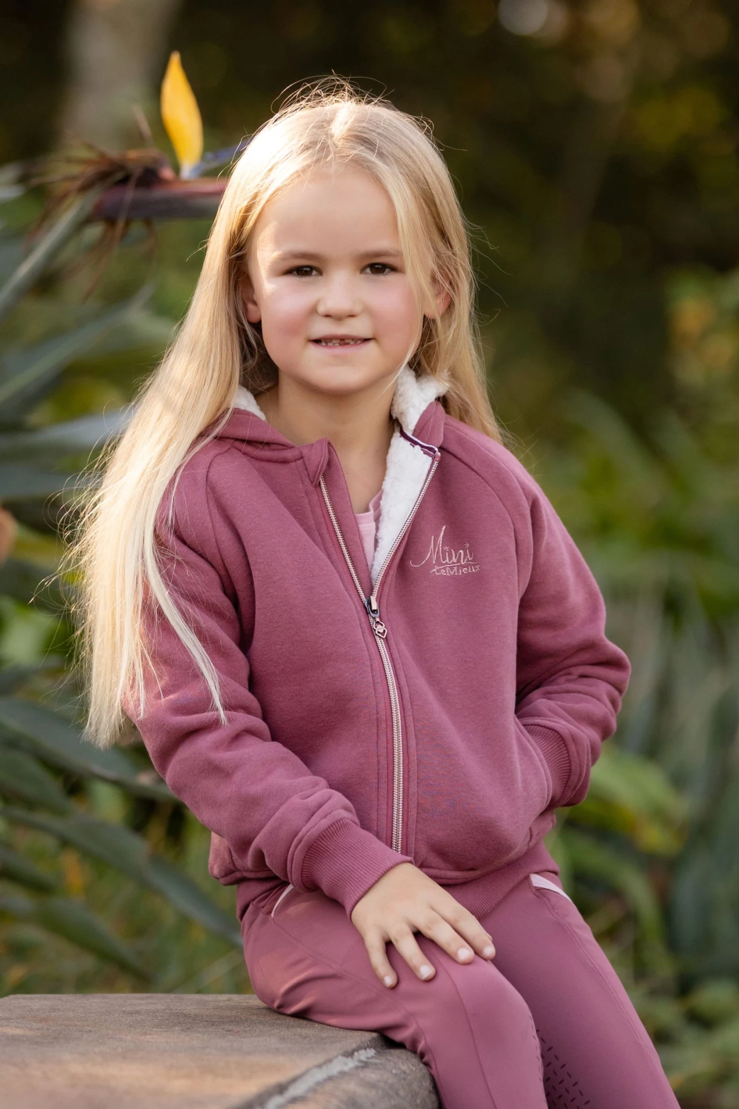 LeMieux Mini Sherpa Lined Lily Hoodie – Orchid - Image 2