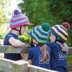 Shires Pom Pom Hat Cover With Stripes