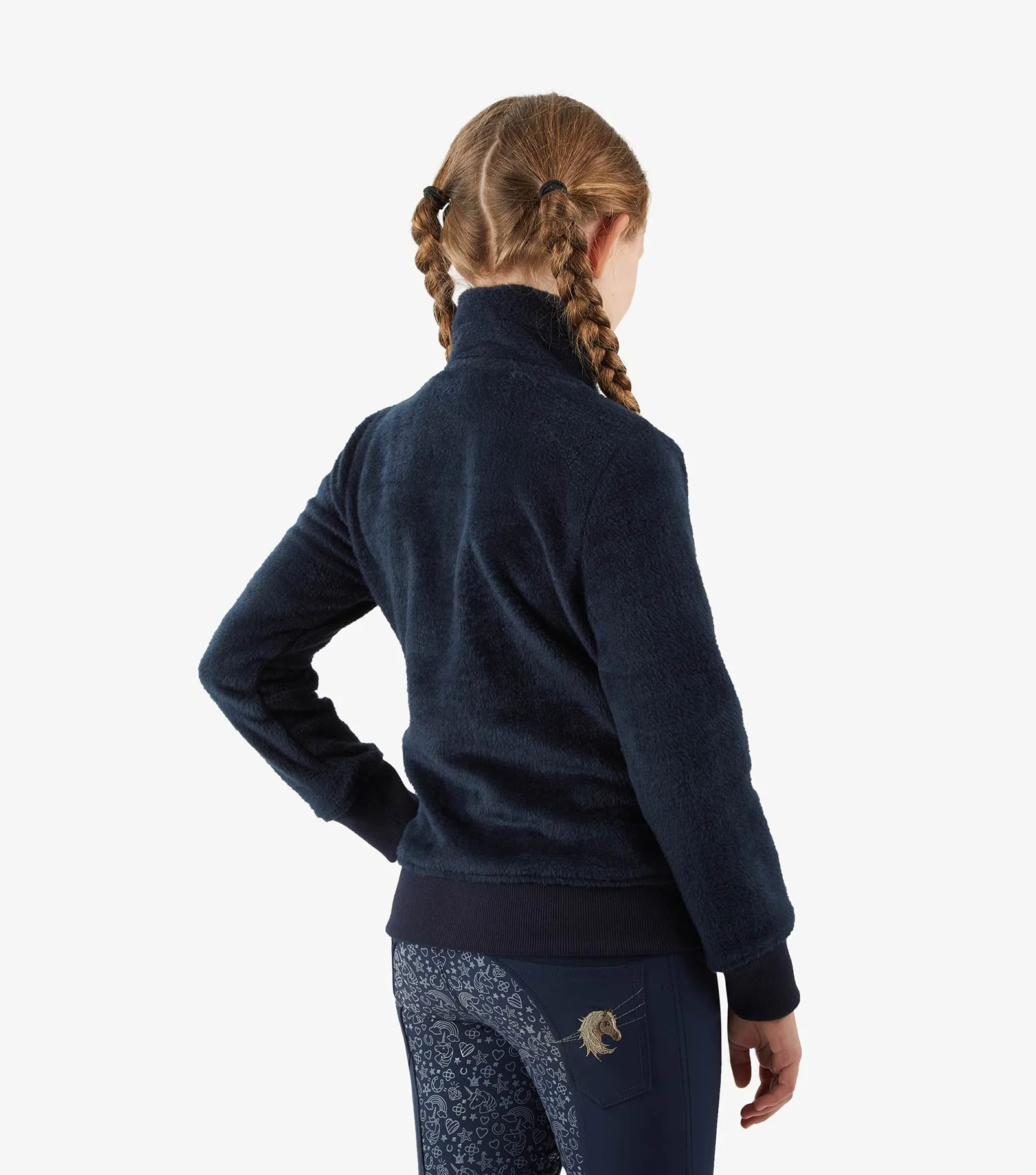 Premier Equine – Girls Sasso Teddy Fleece Riding Jacket – Navy - Image 2