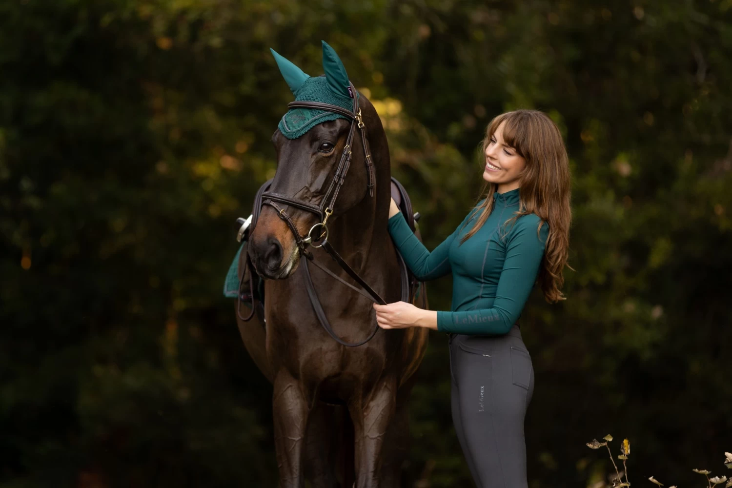 LeMieux Classic Lycra Fly Hood – Spruce - Image 2